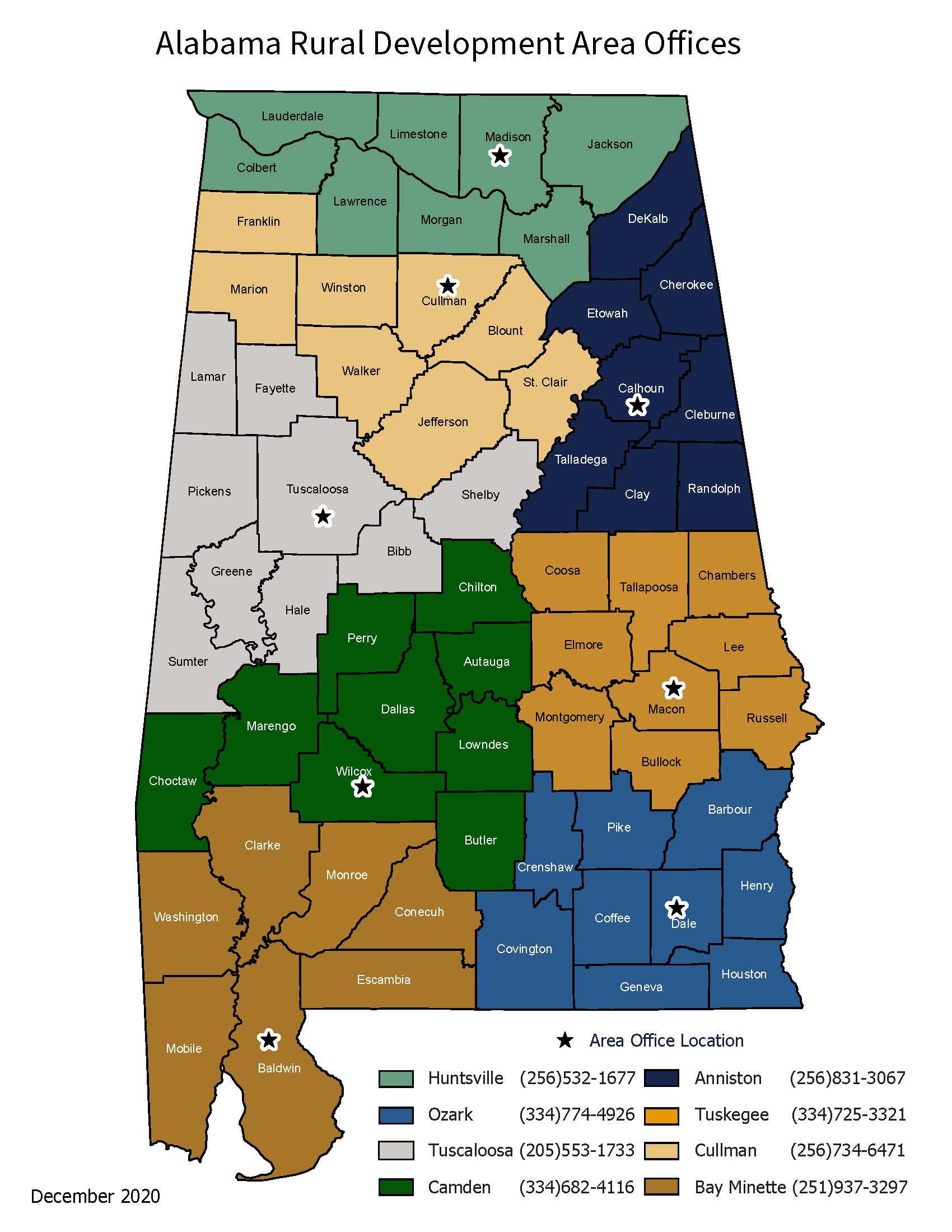Alabama Area Office Map