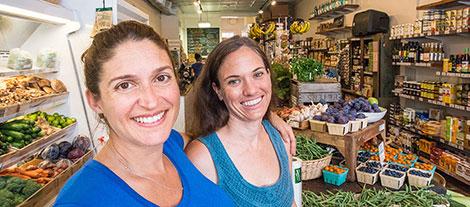 Two women at a farmer's market