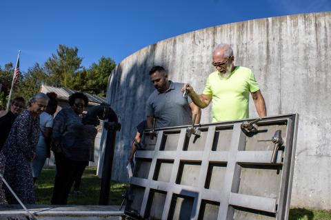 Rural Development employees tour a water treatment facility in Frenchtown, New Jersey, which received a USDA grant for the new facility.