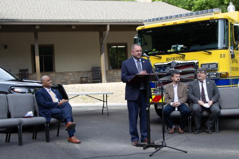 City Manager Jeff Shupe speaking during the Norton event