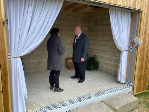 Tiny shed made of Hemp Blocks.