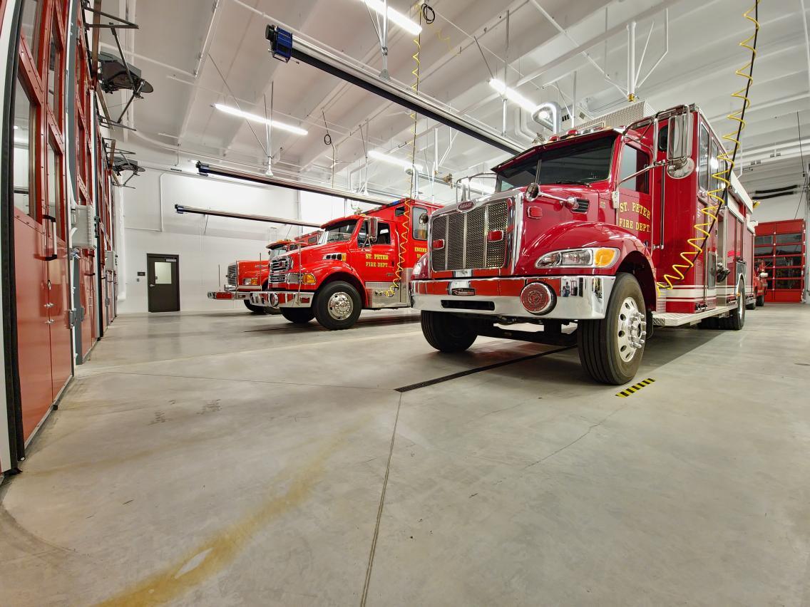 Saint Peter Fire Hall garage