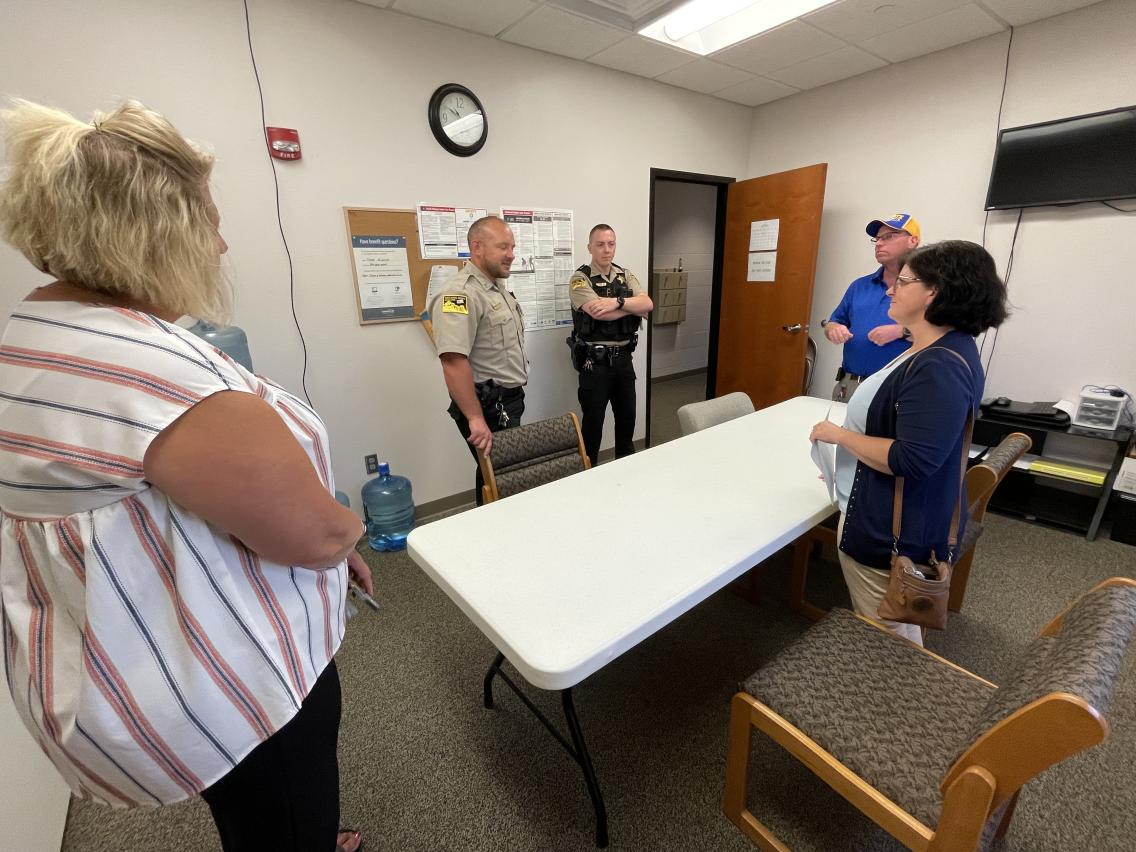 Roberts County Sheriff and Deputy meeting with Rural Development staff