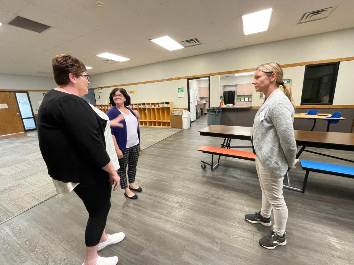 Wagner Early Childhood Director Pam Beeson with Rural Development State Director Nikki Gronli and Community Facilities Loan Specialist Alison Larson