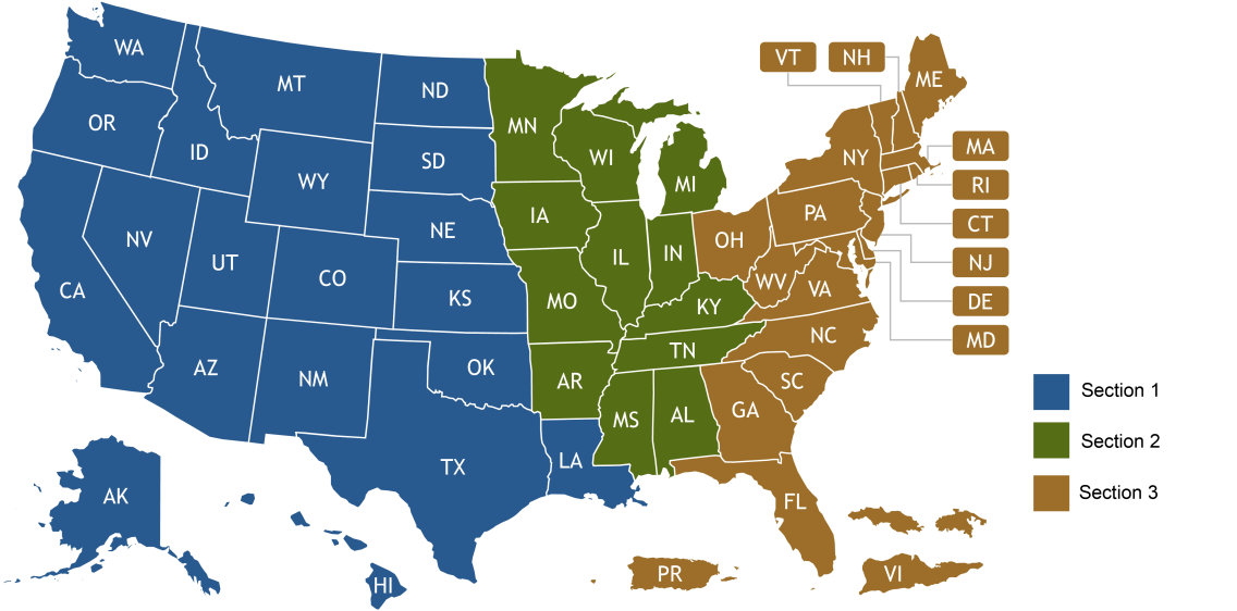 photo of map of appraisal branch sections