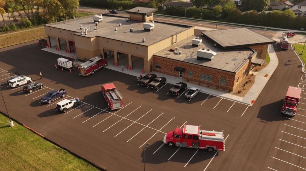 Saint Peter Fire Hall Aerial 