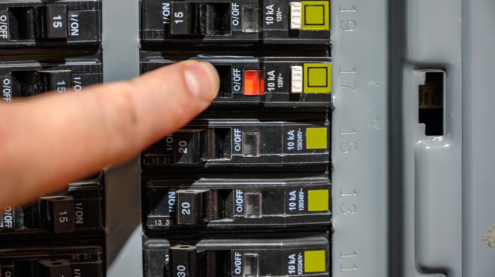 finger turning off circuit breaker