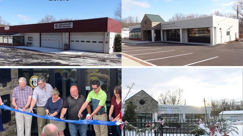 In 2021, USDA Rural Development in Pennsylvania partnered with Schwenksville Borough to turn their former firehouse into a borough hall and community center.