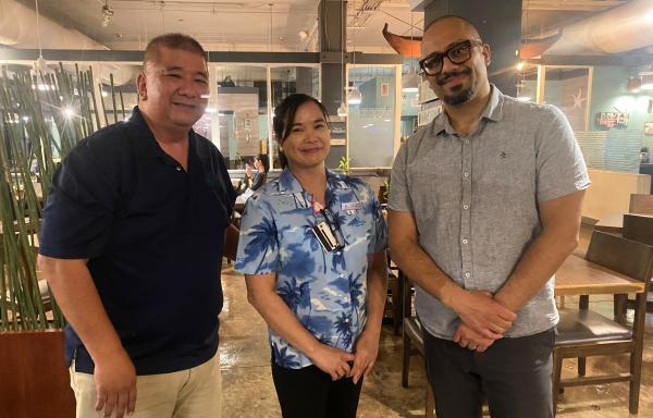 Western Pacific Area Director Joe Diego, Homeowner Cely Valencia and Rural Housing Service Administrator Joaquin Altoro get together for a photo during Altoro's recent Guam visit. 