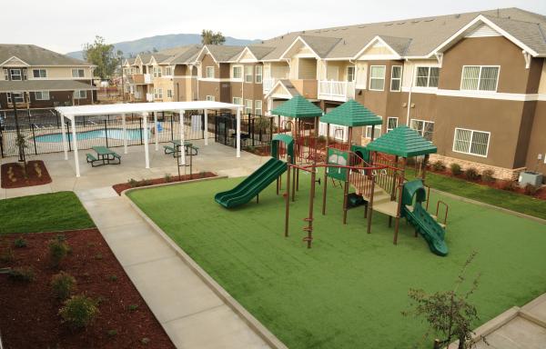 Image of Terracina Oaks apartments in Greenfield, California, a new farm labor housing project.